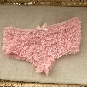 Pink Lace Ruffle Panties